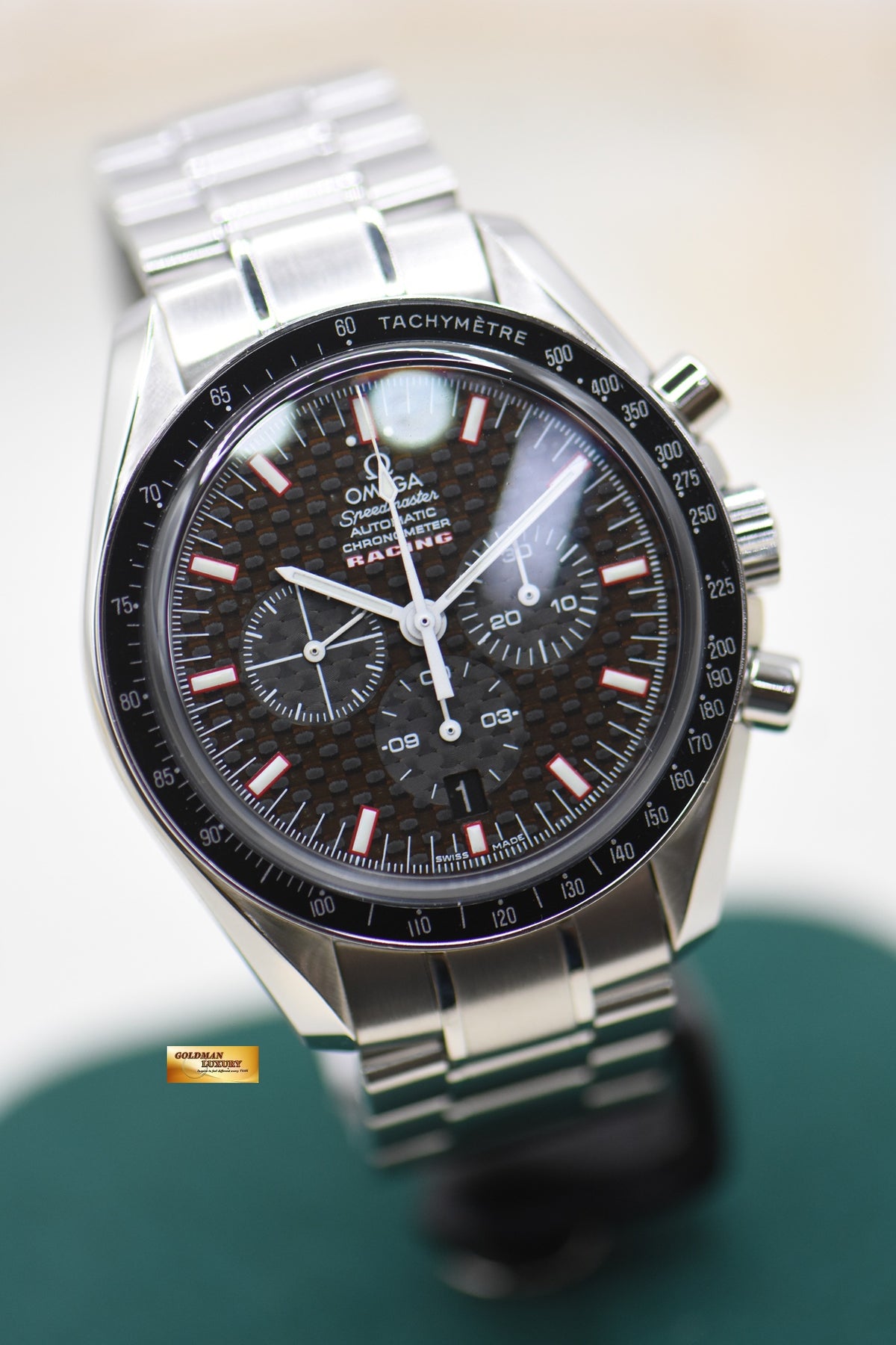 OMEGA SPEEDMASTER CHRONOGRAPH RACING 42mm STEEL IN BRACELET CARBON FIBRE DIAL 3552.5900 (MINT)