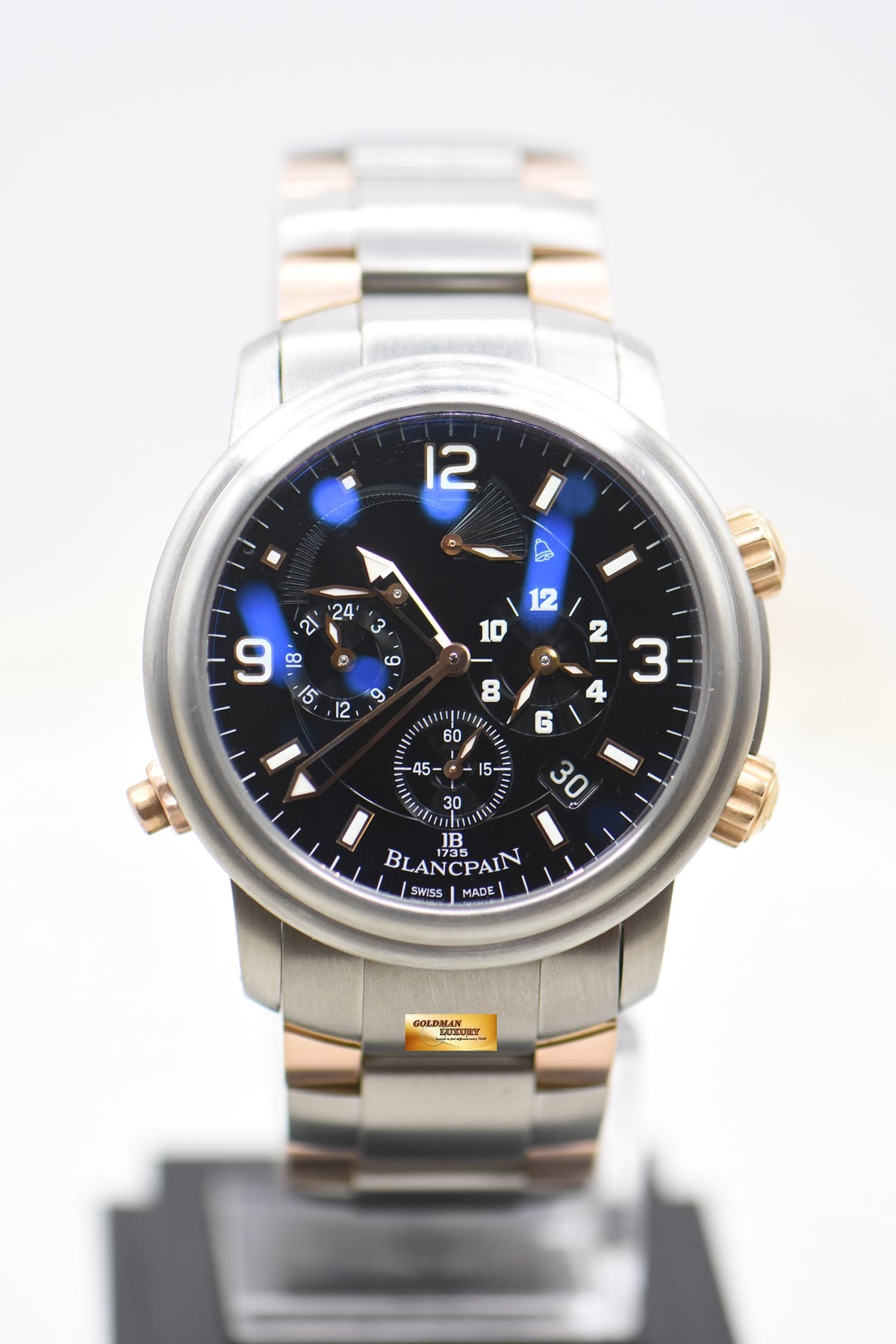 BLANCPAIN LEMAN REVEIL GMT ALARM 40mm TITANIUM/ROSE GOLD BRACELET 2041-12A30-63B (MINT)