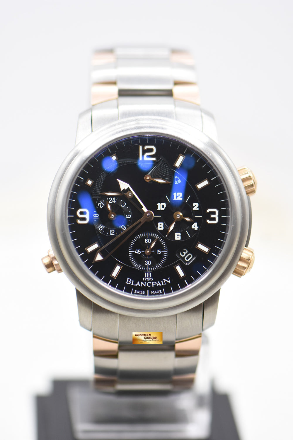 BLANCPAIN LEMAN REVEIL GMT ALARM 40mm TITANIUM/ROSE GOLD BRACELET 2041-12A30-63B (MINT)