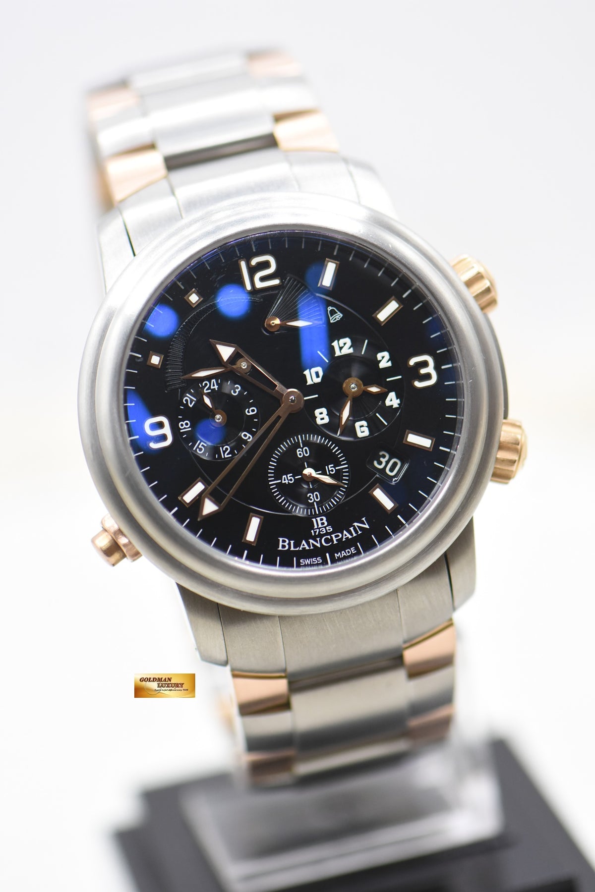 BLANCPAIN LEMAN REVEIL GMT ALARM 40mm TITANIUM/ROSE GOLD BRACELET 2041-12A30-63B (MINT)