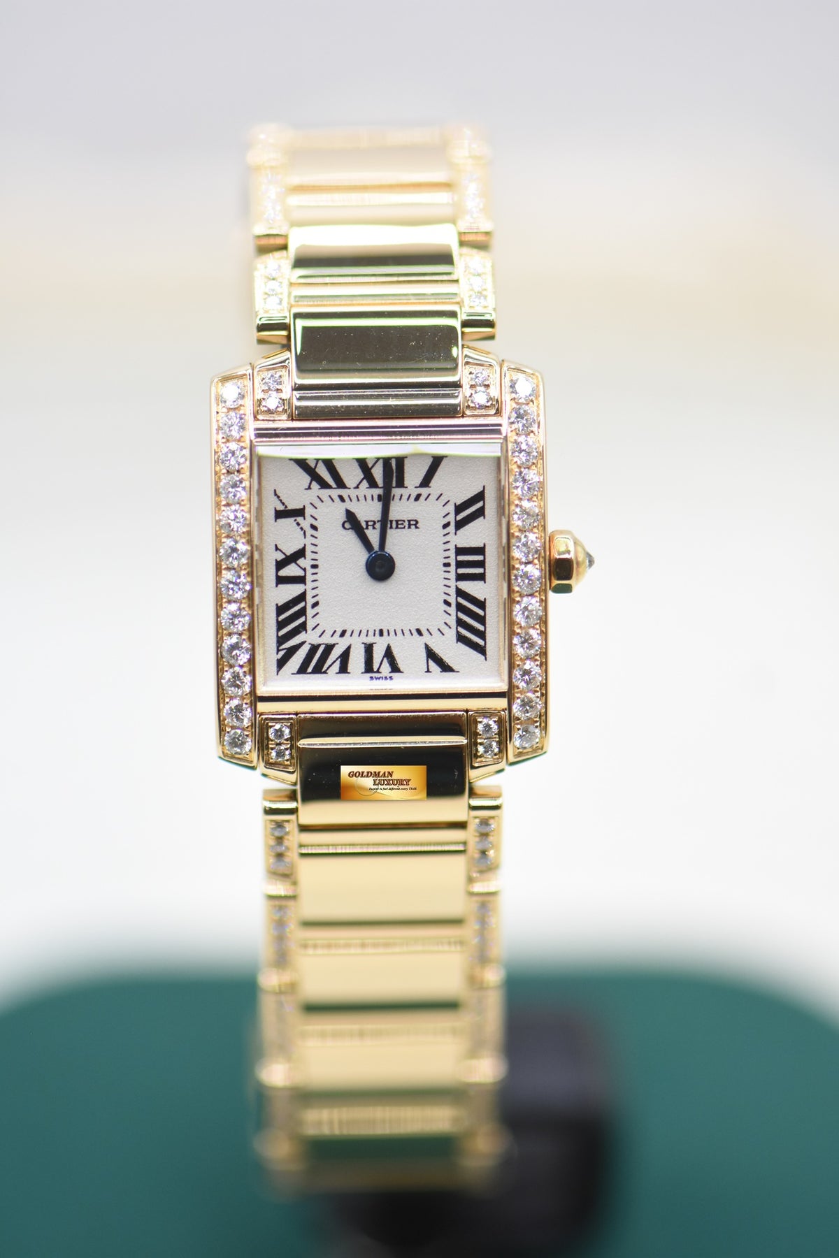 CARTIER TANK FRANCAISE LADIES DIAMONDS YELLOW GOLD BRACELET QUARTZ W500002N2 (MINT)