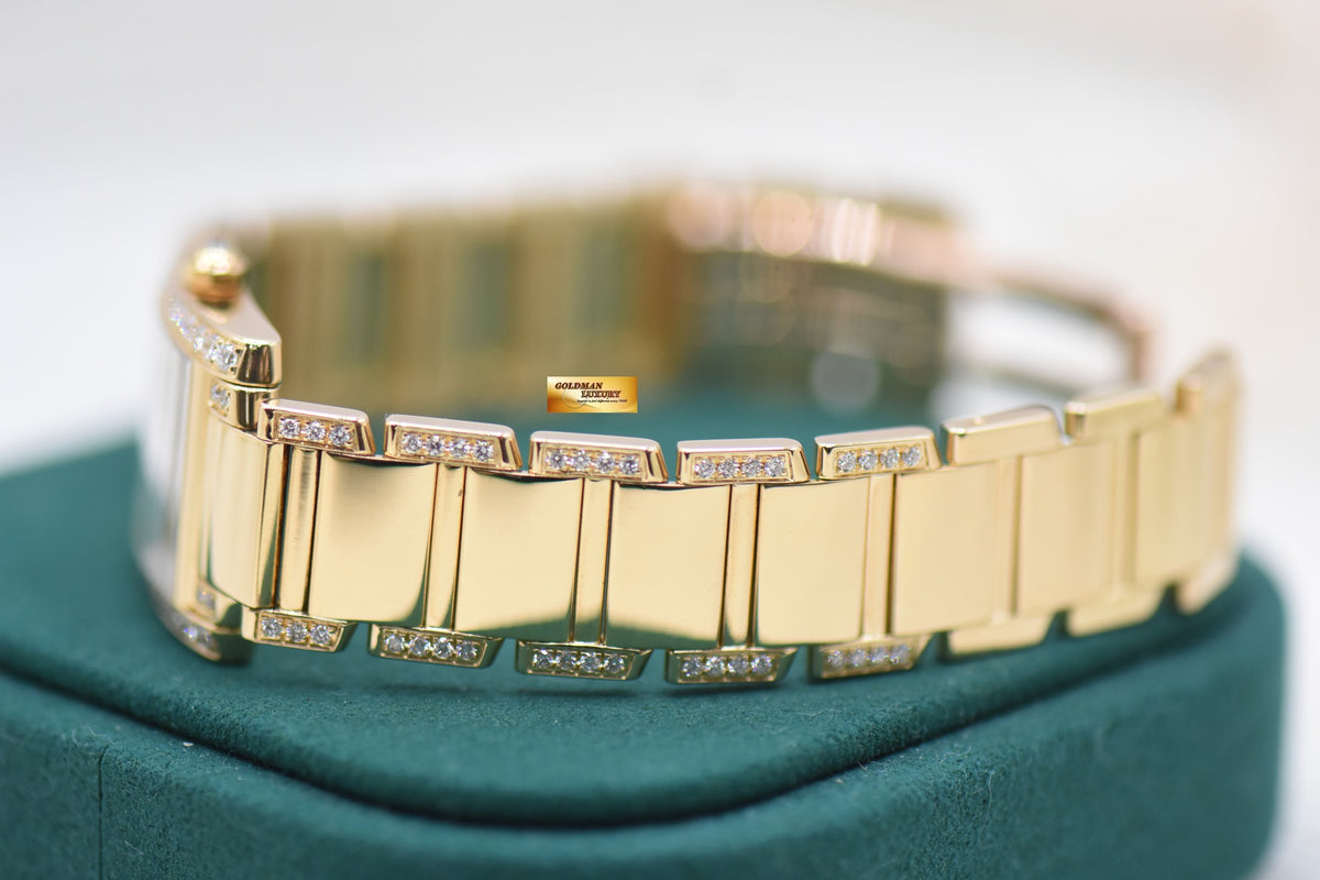 CARTIER TANK FRANCAISE LADIES DIAMONDS YELLOW GOLD BRACELET QUARTZ W500002N2 (MINT)