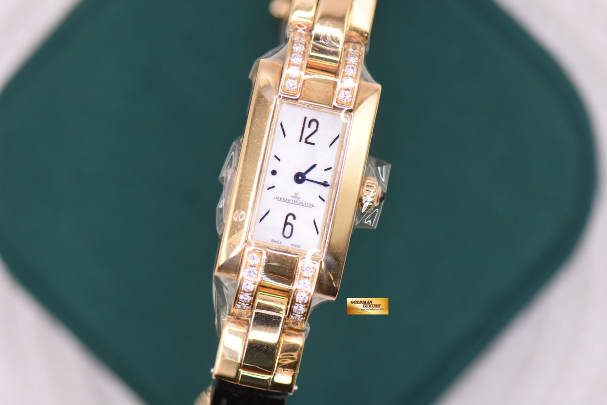 JLC IDEALE LADIES YELLOW GOLD IN LEATHER STRAP MOP DIAL QUARTZ Q4601481 (LNIB)