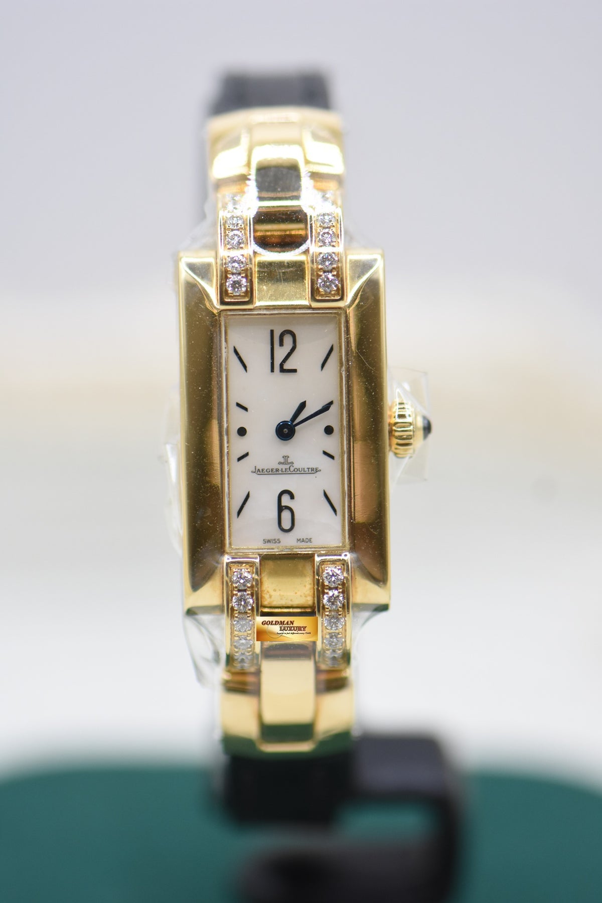 JLC IDEALE LADIES YELLOW GOLD IN LEATHER STRAP MOP DIAL QUARTZ Q4601481 (LNIB)