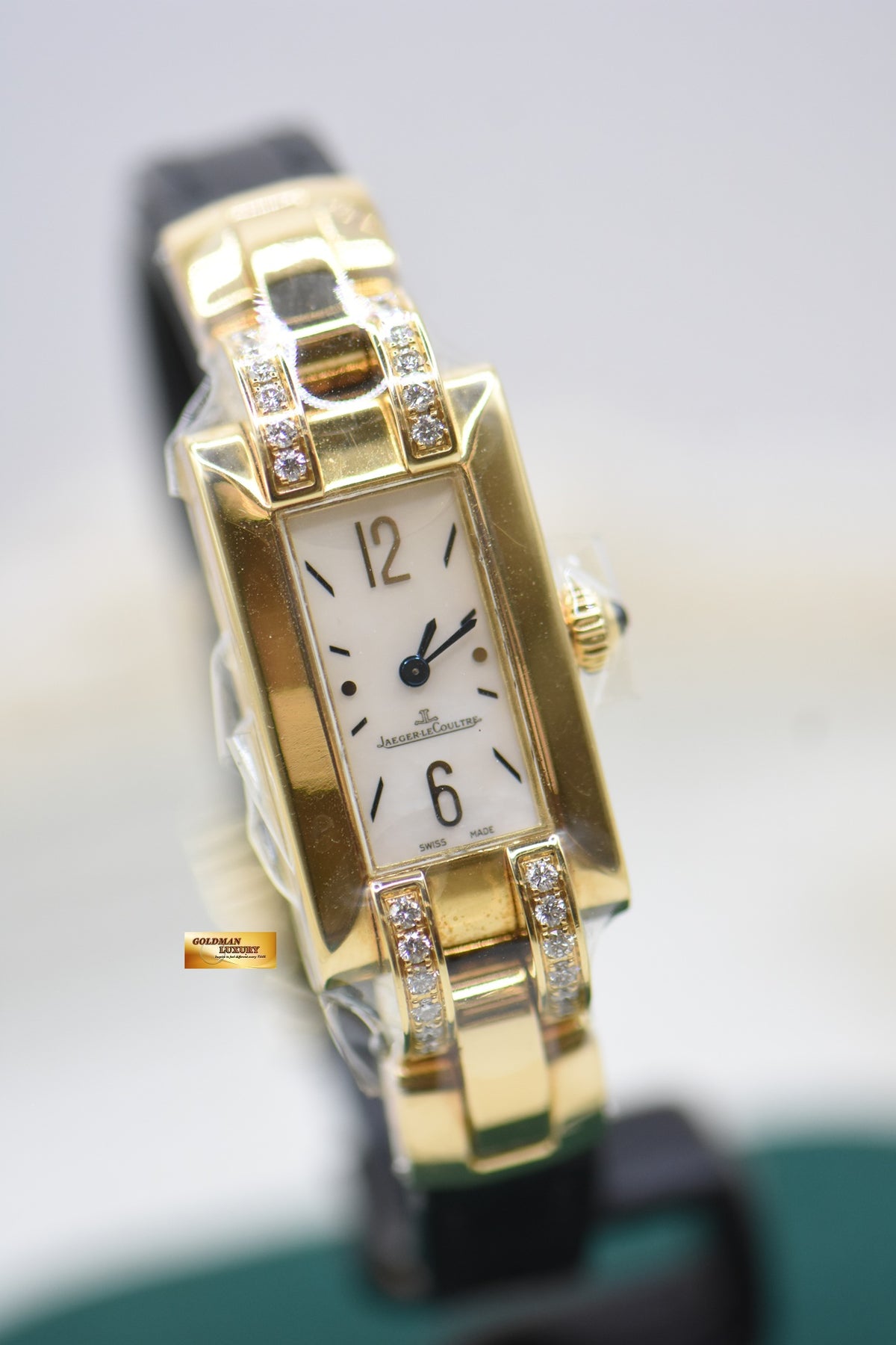 JLC IDEALE LADIES YELLOW GOLD IN LEATHER STRAP MOP DIAL QUARTZ Q4601481 (LNIB)