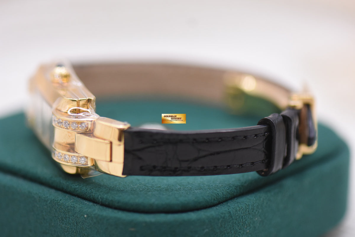 JLC IDEALE LADIES YELLOW GOLD IN LEATHER STRAP MOP DIAL QUARTZ Q4601481 (LNIB)