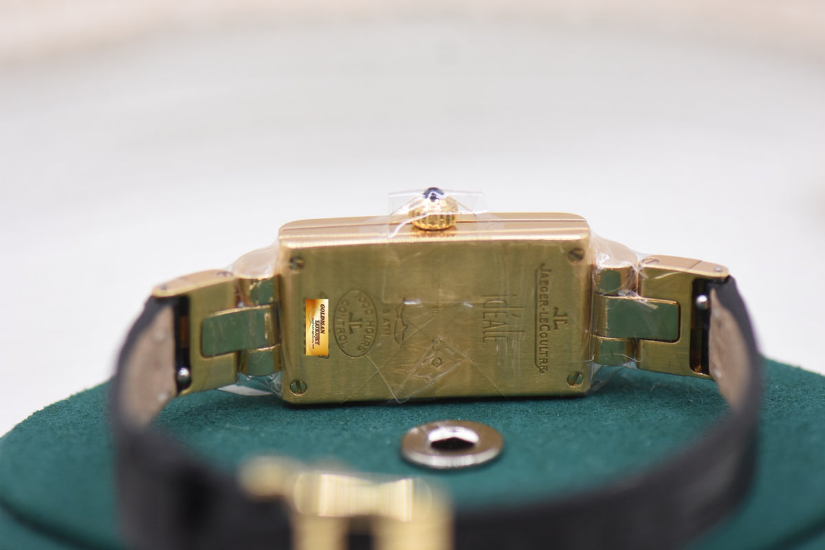 JLC IDEALE LADIES YELLOW GOLD IN LEATHER STRAP MOP DIAL QUARTZ Q4601481 (LNIB)