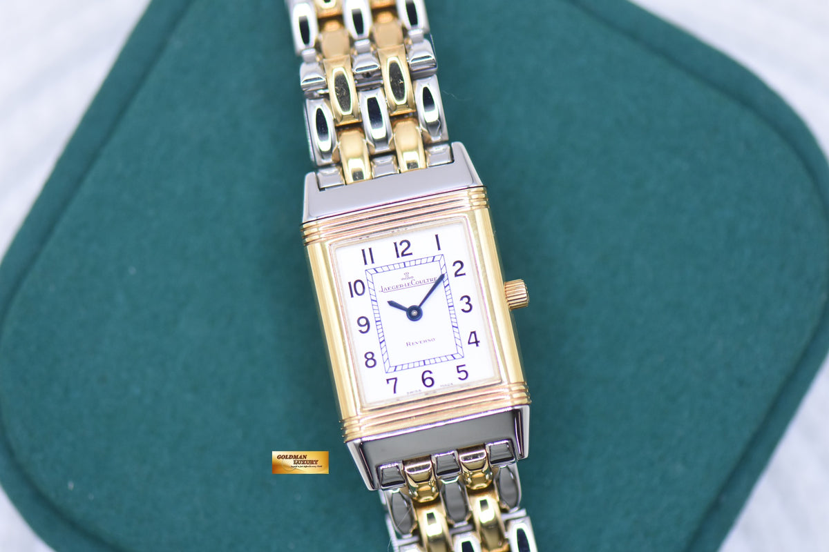 JLC REVERSO LADIES MONOFACE HALF-GOLD IN BEADED BRACELET MANUAL Q2605110 (MINT)