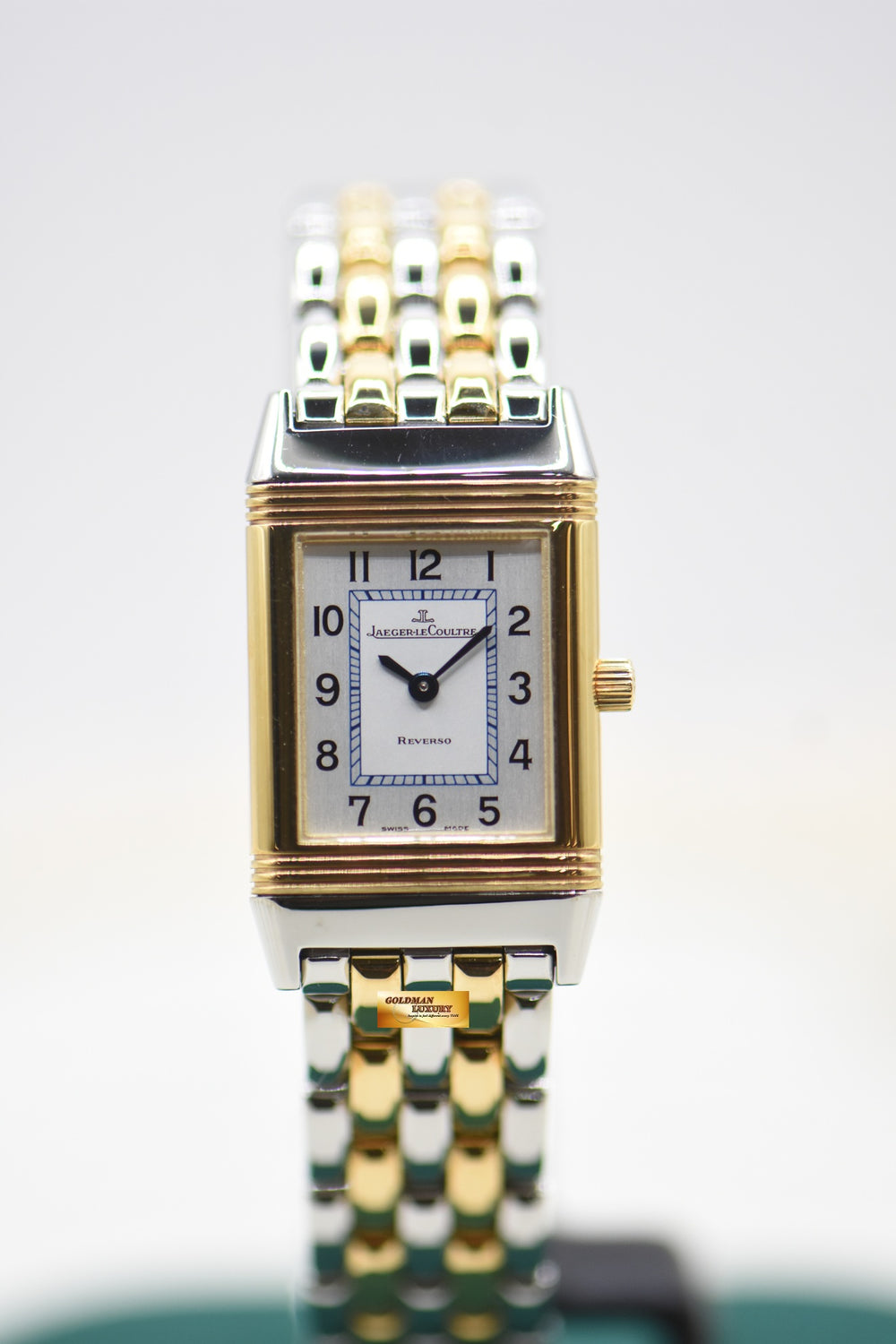 JLC REVERSO LADIES MONOFACE HALF-GOLD IN BEADED BRACELET MANUAL Q2605110 (MINT)