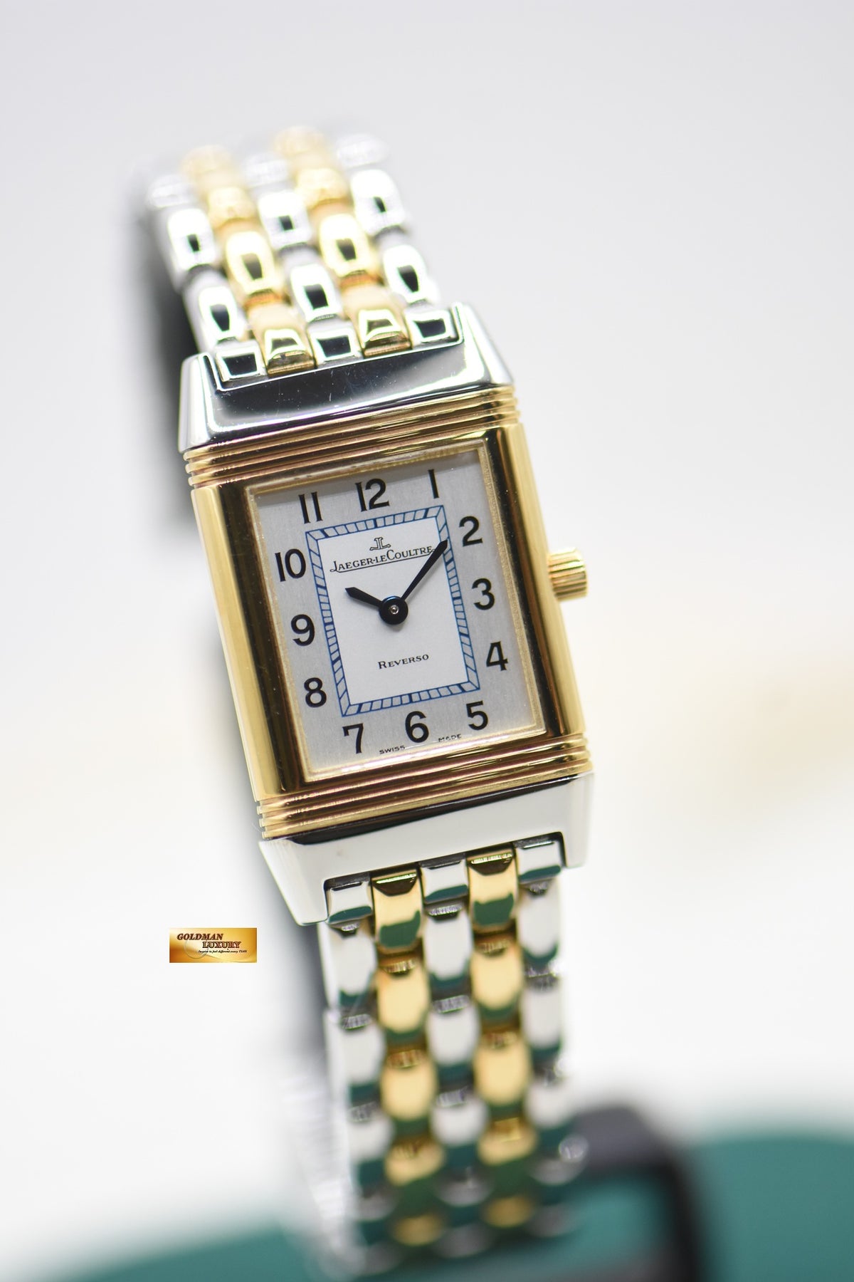 JLC REVERSO LADIES MONOFACE HALF-GOLD IN BEADED BRACELET MANUAL Q2605110 (MINT)