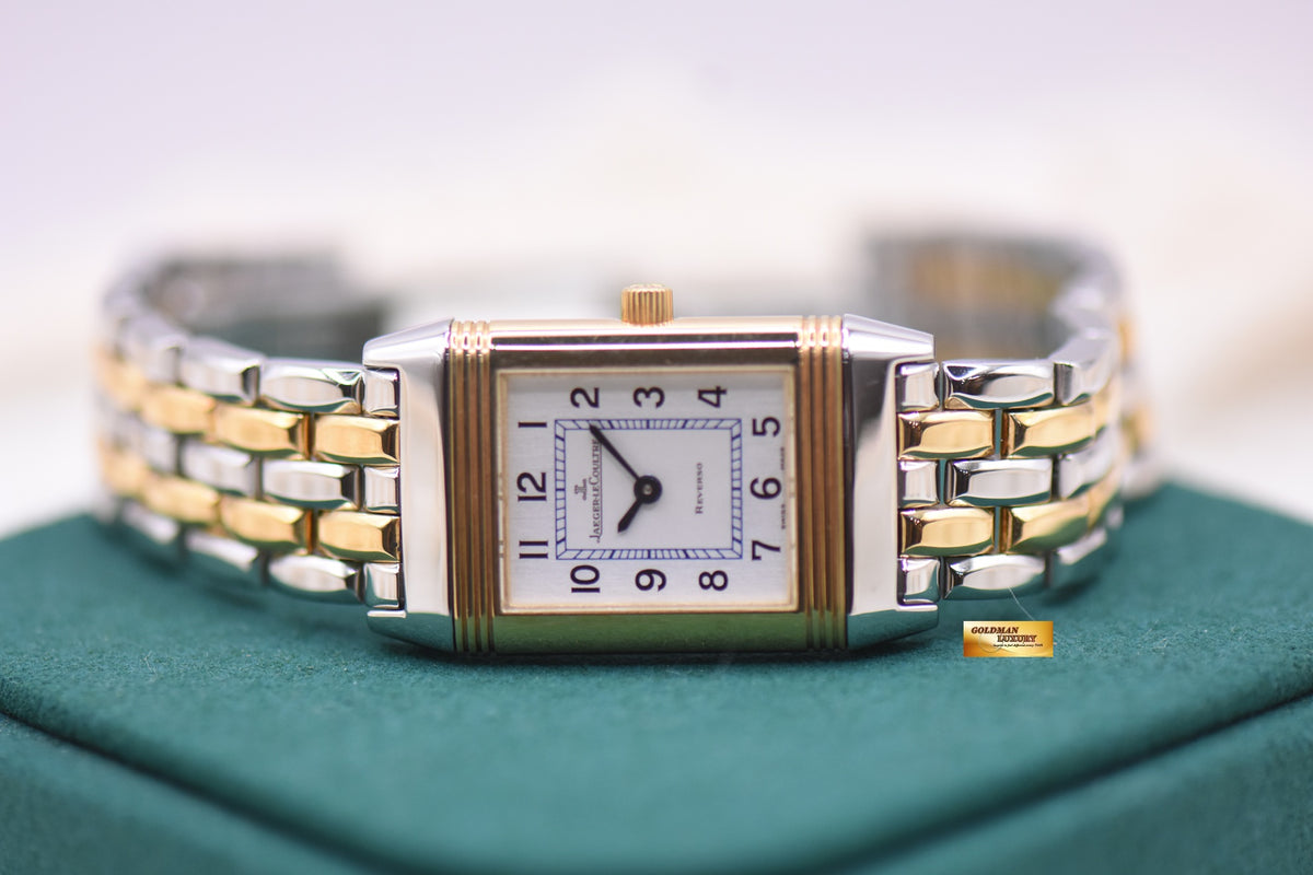 JLC REVERSO LADIES MONOFACE HALF-GOLD IN BEADED BRACELET MANUAL Q2605110 (MINT)