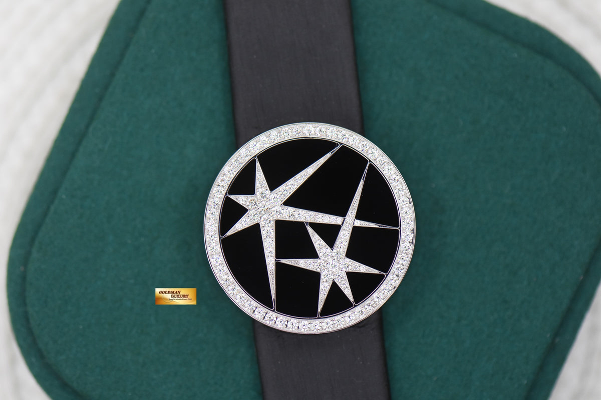 PIAGET LIMELIGHT SECRET DIAMOND 30mm WHITE GOLD IN SATIN LEATHER QUARTZ G0A31084 (MINT)