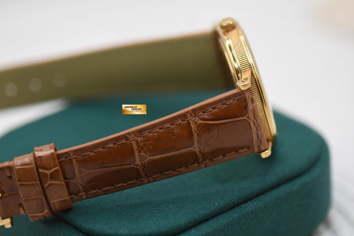 BREGUET CLASSIQUE 35mm YELLOW GOLD IN LEATHER STRAP AUTOMATIC 5910BA (MINT)