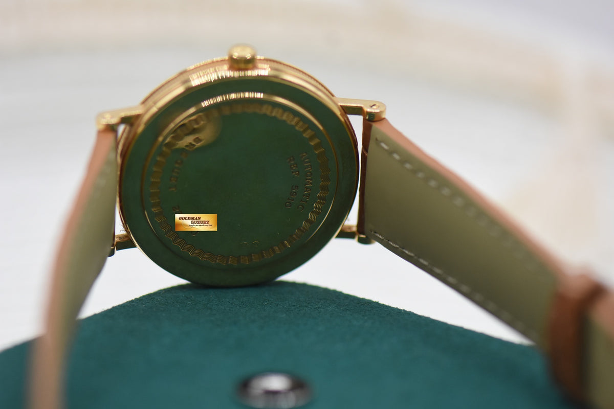 BREGUET CLASSIQUE 35mm YELLOW GOLD IN LEATHER STRAP AUTOMATIC 5910BA (MINT)
