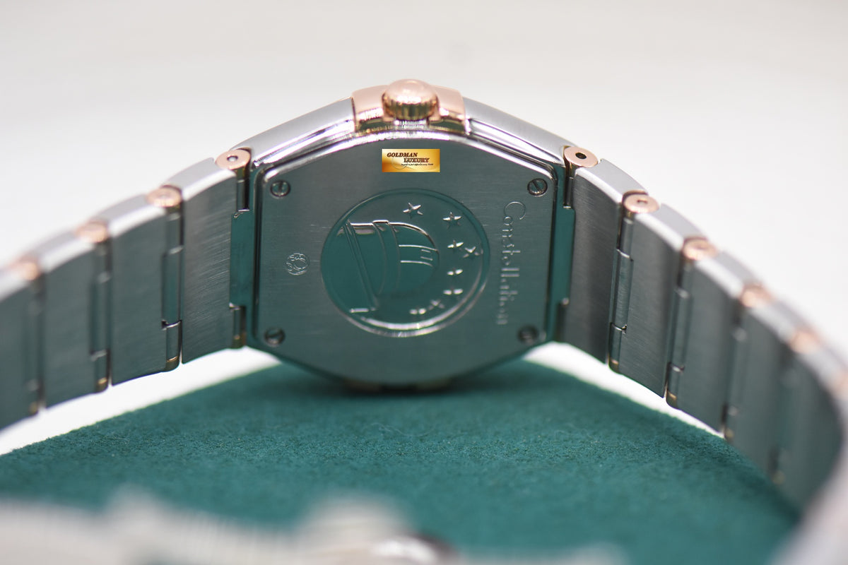 OMEGA CONSTELLATION 27mm HALF-RED GOLD IN BRACELET MOP DIAMOND DIAL QUARTZ 123.20.27.60.55.001 (LNIB)