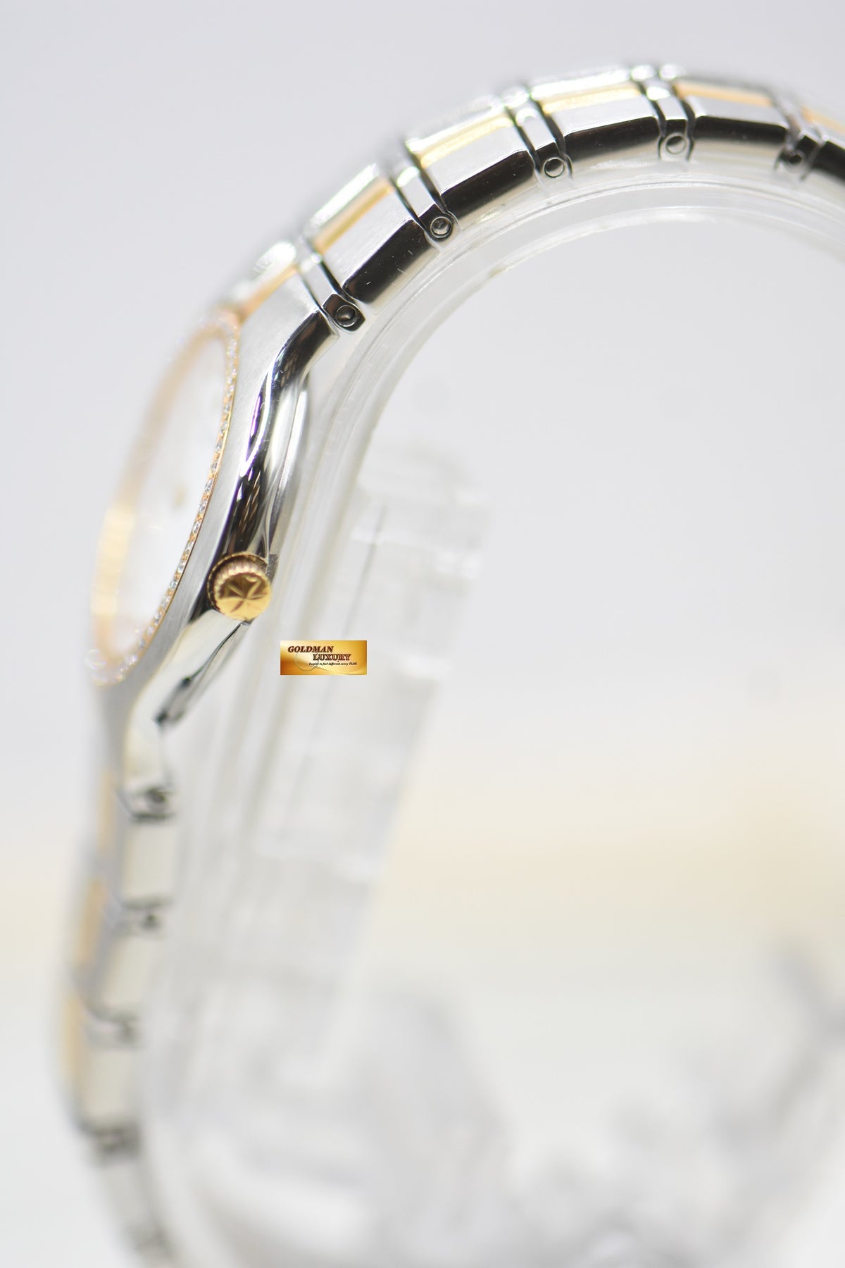 VACHERON CONSTANTIN PHIDIAS 24mm LADIES  HALF-GOLD BRACELET DIAMONDS QUARTZ 610017 (MINT)