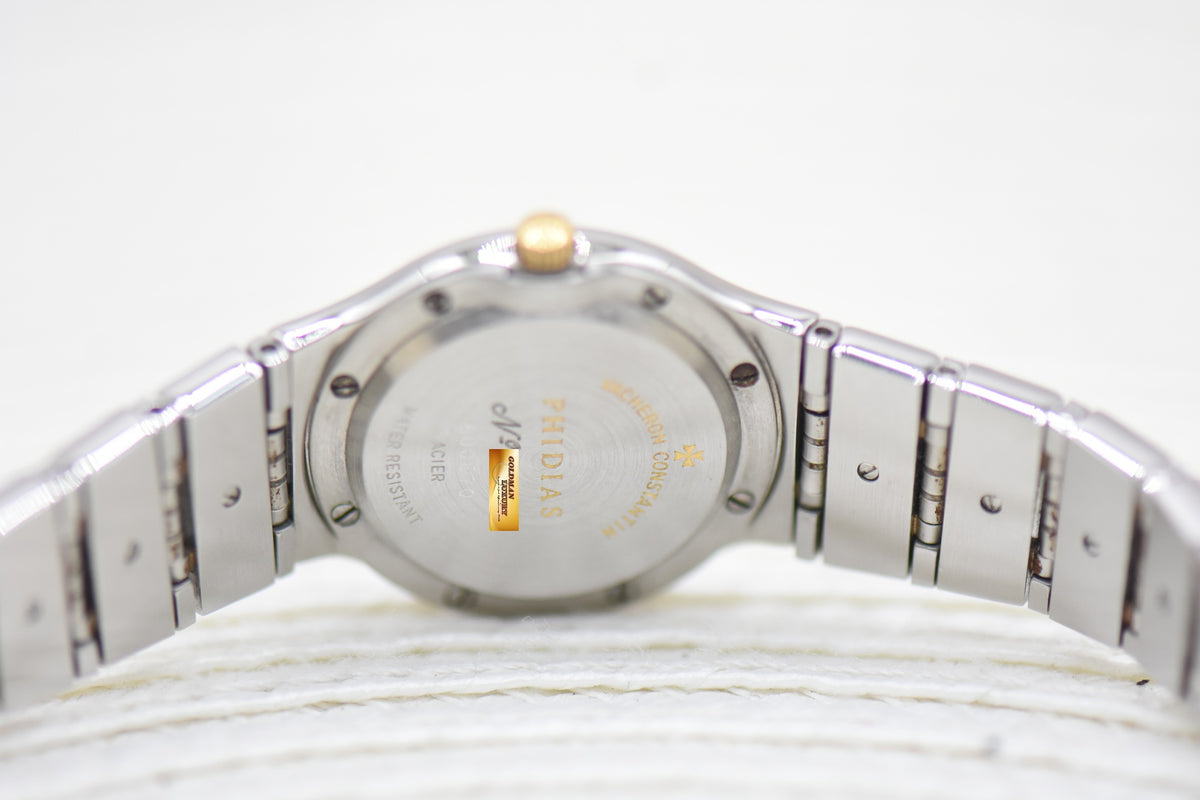 VACHERON CONSTANTIN PHIDIAS 24mm LADIES  HALF-GOLD BRACELET DIAMONDS QUARTZ 610017 (MINT)