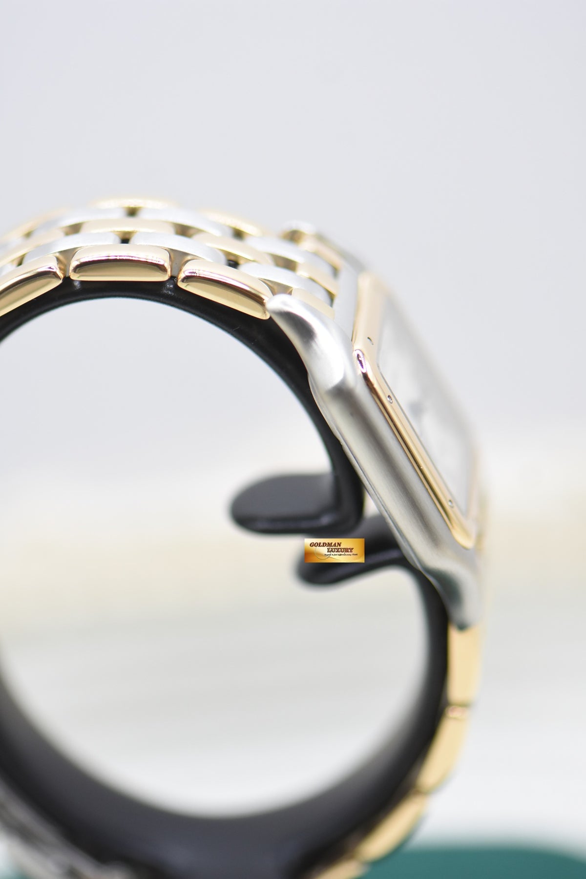 CARTIER PANTHERE MIDSIZE 3 ROWS HALF-GOLD QUARTZ 183949 (RARE)