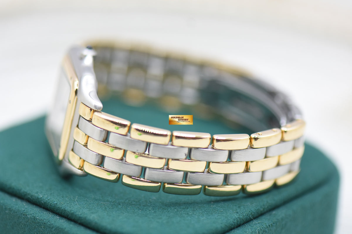 CARTIER PANTHERE MIDSIZE 3 ROWS HALF-GOLD QUARTZ 183949 (RARE)