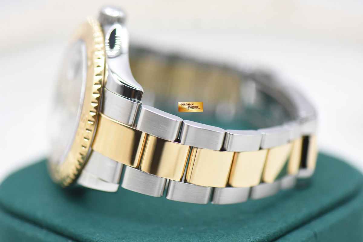 ROLEX OYSTER YACHT-MASTER 40mm HALF-GOLD IN BRACELET BLUE DIAL 16623 (REHAUT ENGRAVING) (MINT)