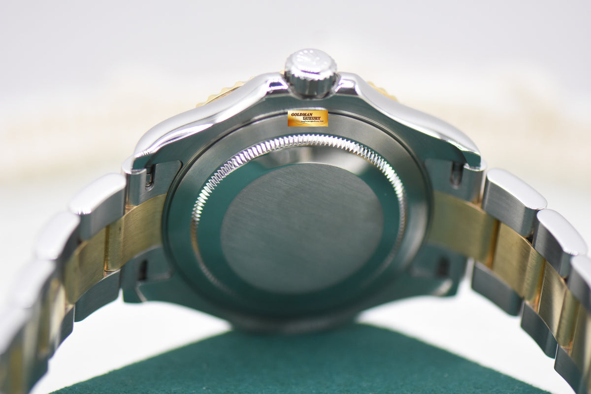 ROLEX OYSTER YACHT-MASTER 40mm HALF-GOLD IN BRACELET BLUE DIAL 16623 (REHAUT ENGRAVING) (MINT)