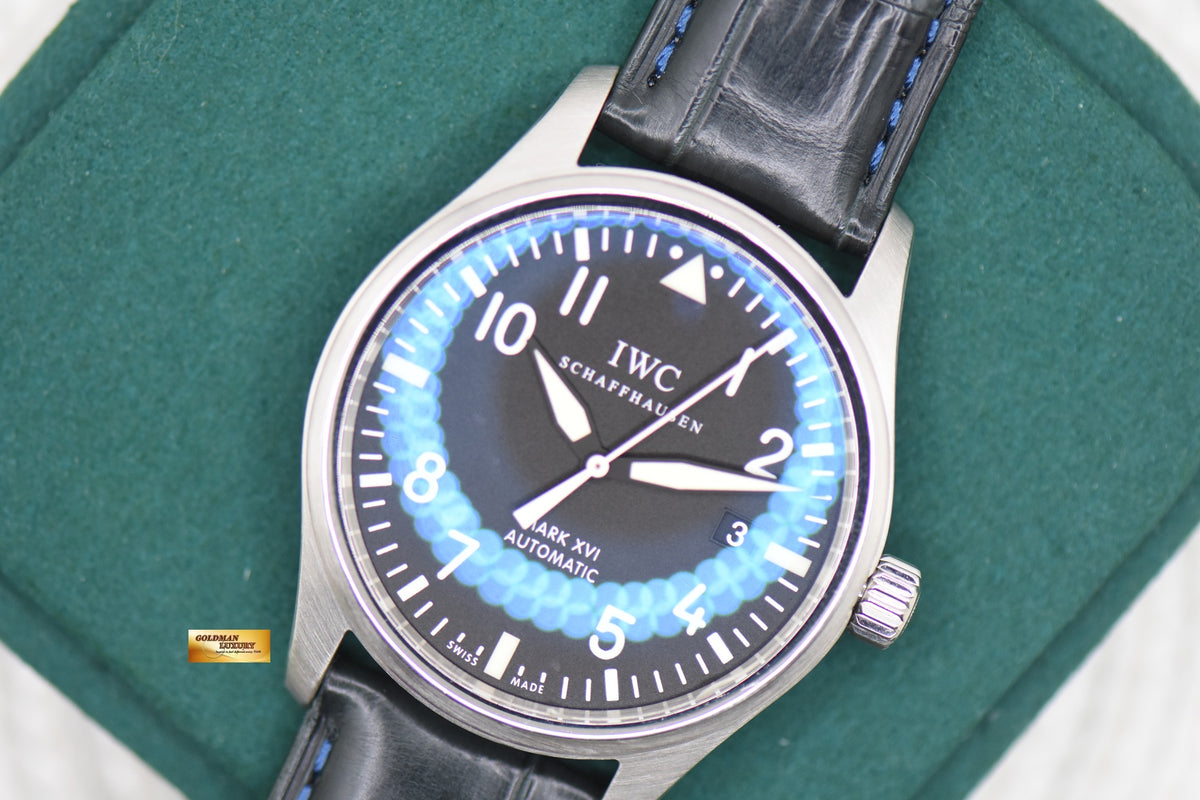 IWC MARK XVI 39mm STEEL IN LEATHER STRAP BLACK AUTOMATIC IW3255-01 (MINT)