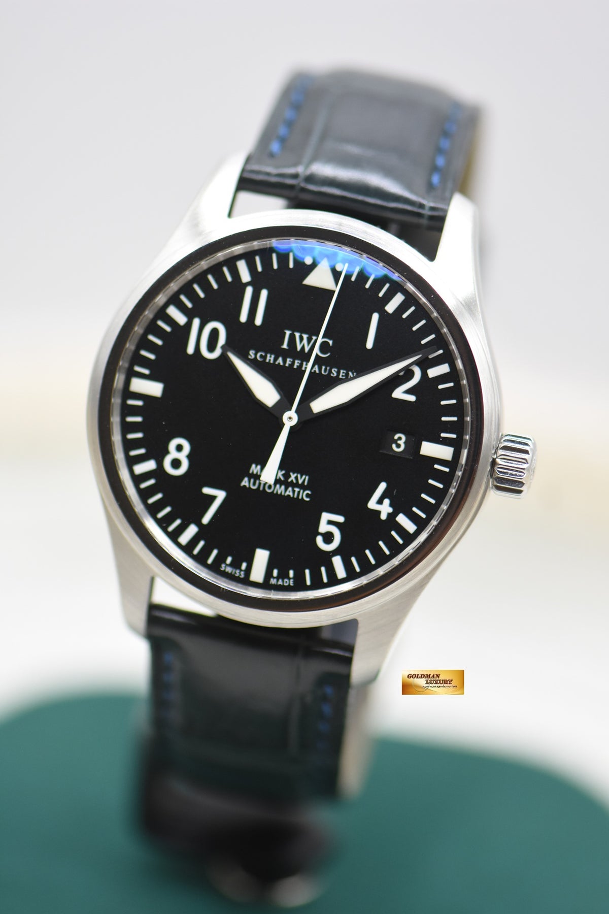 IWC MARK XVI 39mm STEEL IN LEATHER STRAP BLACK AUTOMATIC IW3255-01 (MINT)