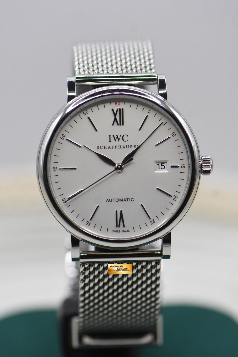 IWC PORTOFINO 40mm STEEL IN MESH BRACELET SILVER AUTOMATIC IW3565-05 (MINT)
