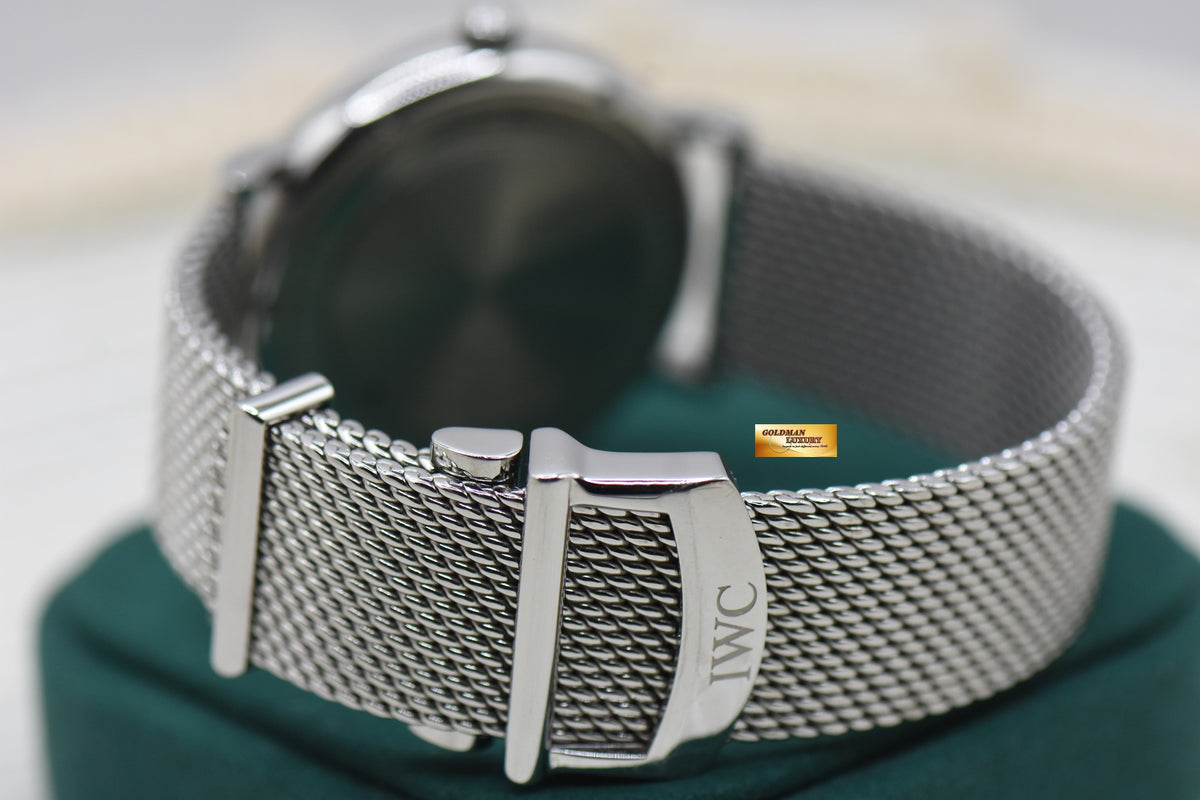 IWC PORTOFINO 40mm STEEL IN MESH BRACELET SILVER AUTOMATIC IW3565-05 (MINT)