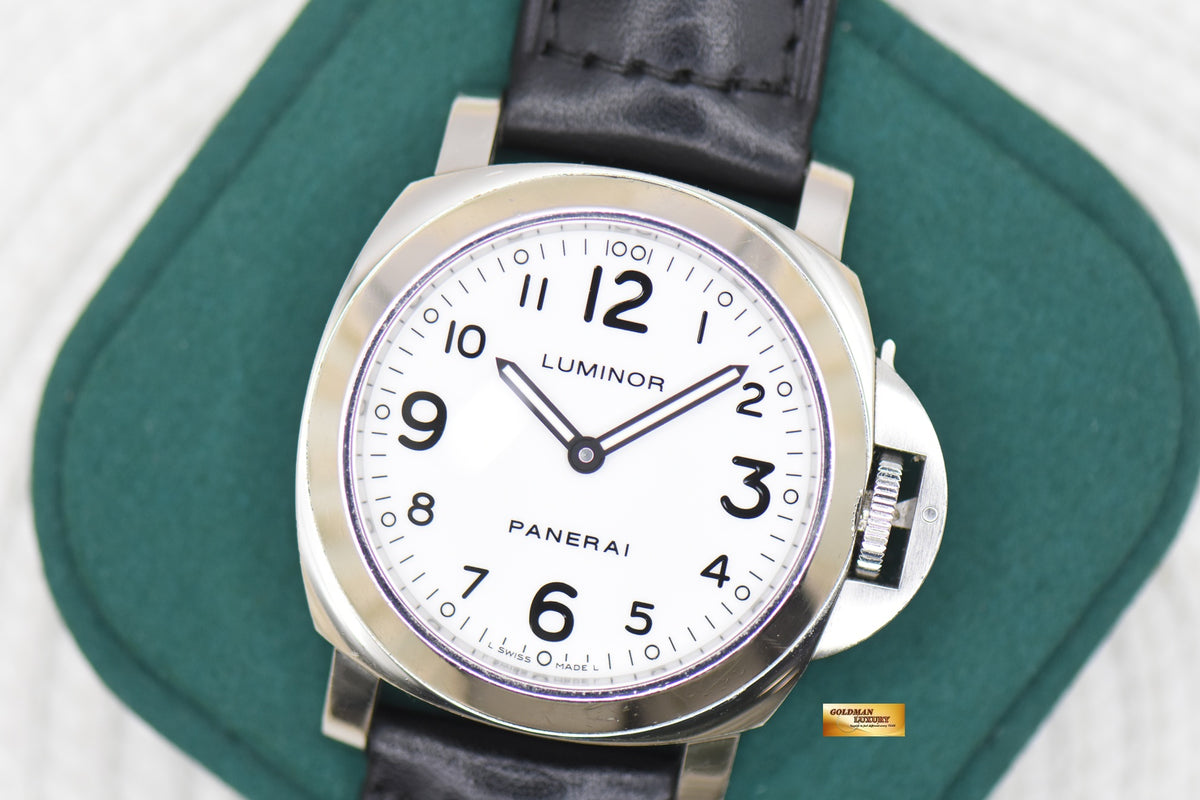PANERAI LUMINOR HISTORIC 44mm STEEL WHITE DIAL MANUAL PAM 114 (UNPOLISHED) (CONSIGNMENT)