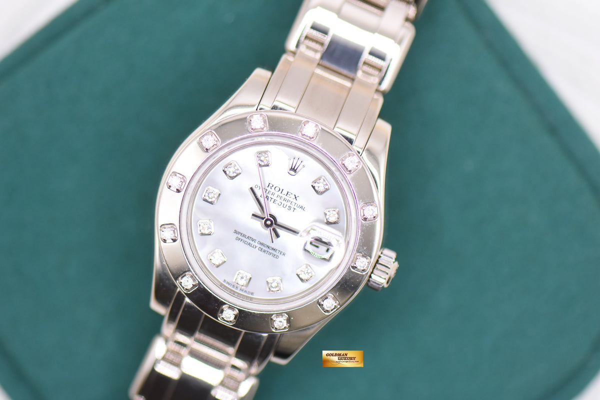 ROLEX OYSTER PEARLMASTER 29mm WHITE GOLD MOP DIAMOND DIAL 80319 (MINT)