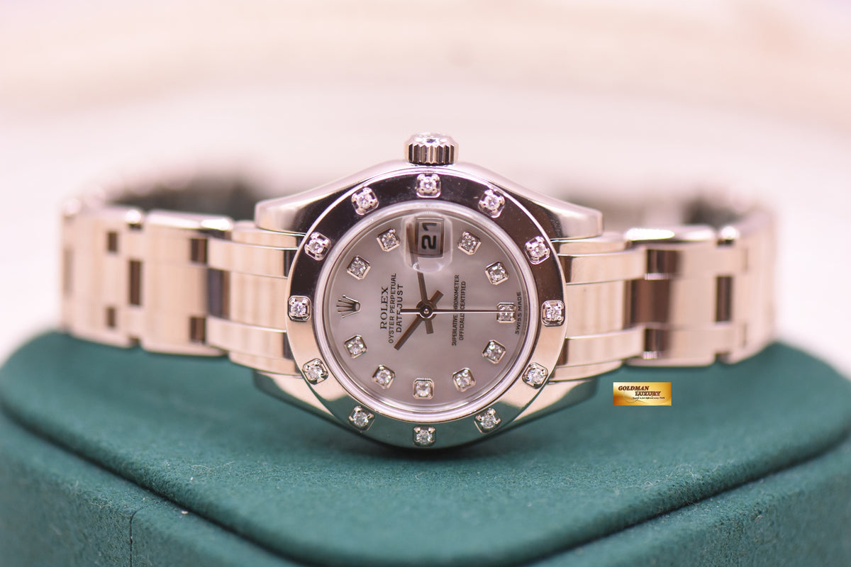 ROLEX OYSTER PEARLMASTER 29mm WHITE GOLD MOP DIAMOND DIAL 80319 (MINT)