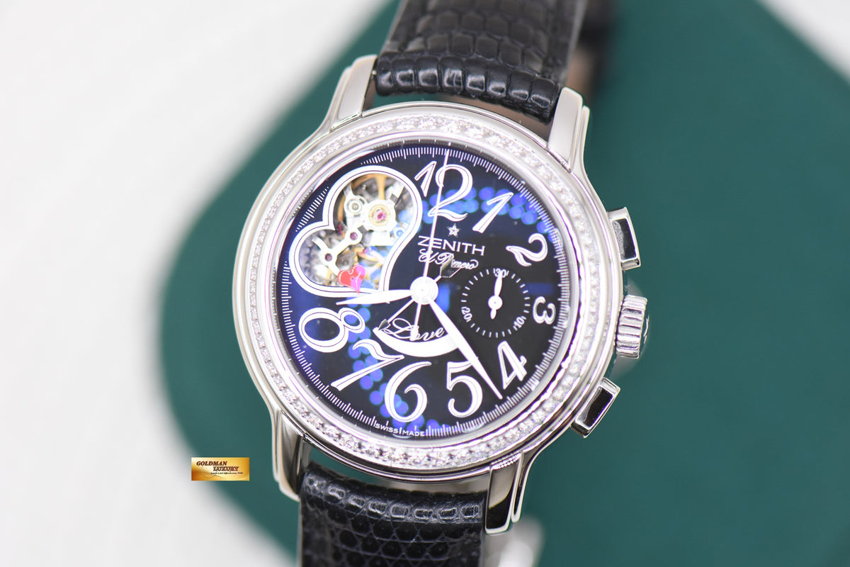 ZENITH STAR OPEN EL PRIMERO 37.5mm STEEL DIAMOND BEZEL AUTOMATIC 16.1230.4021 (MINT)