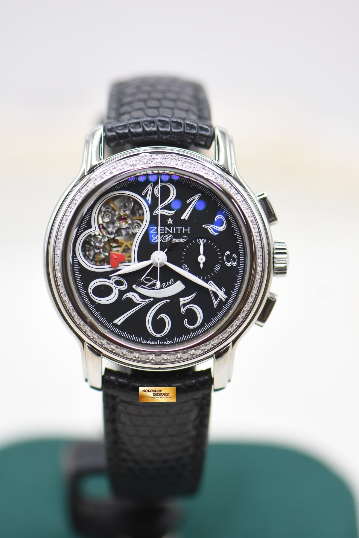 ZENITH STAR OPEN EL PRIMERO 37.5mm STEEL DIAMOND BEZEL AUTOMATIC 16.1230.4021 (MINT)