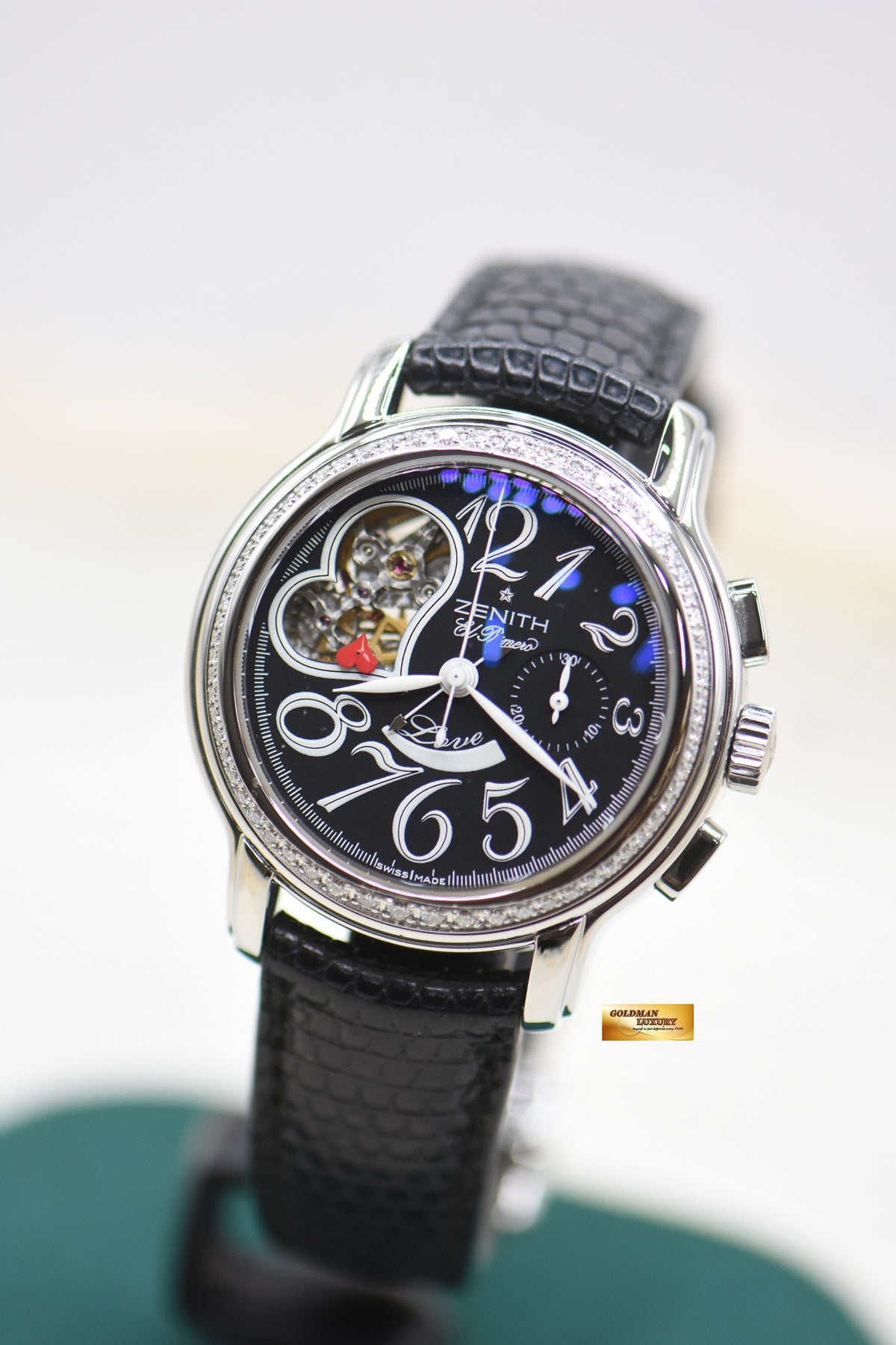 ZENITH STAR OPEN EL PRIMERO 37.5mm STEEL DIAMOND BEZEL AUTOMATIC 16.1230.4021 (MINT)