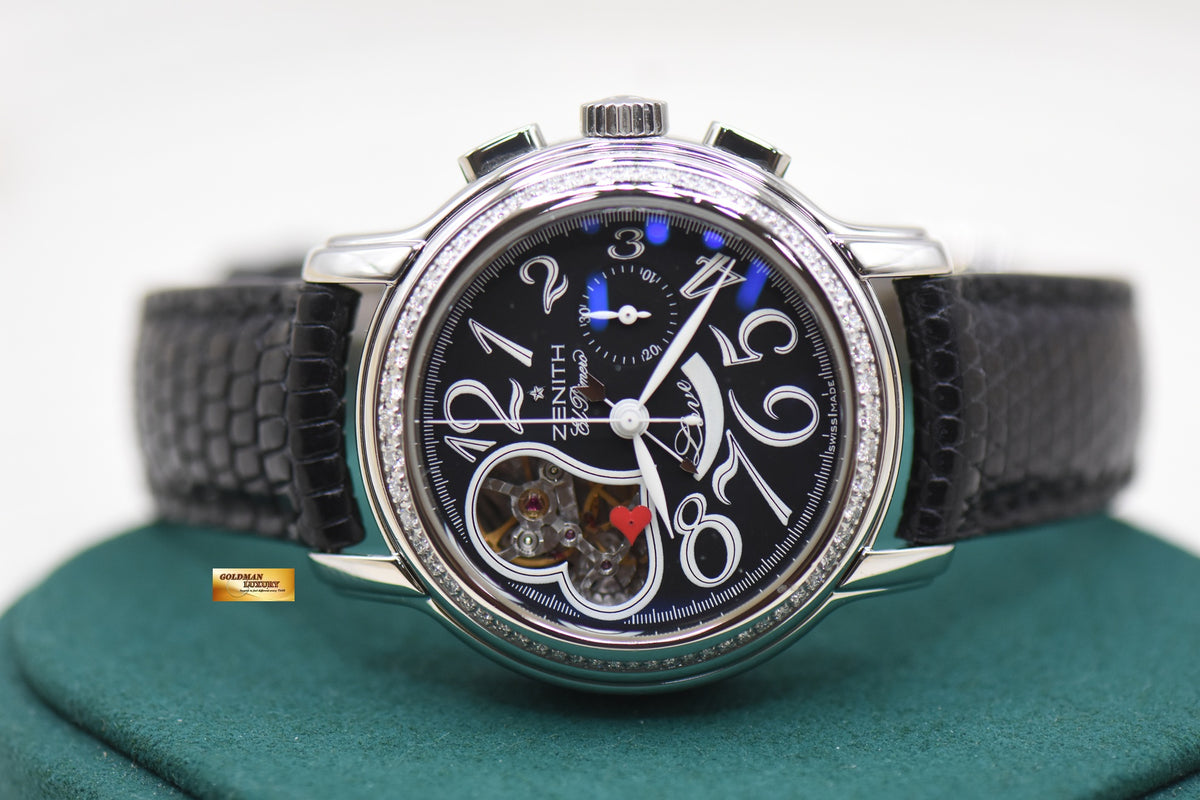 ZENITH STAR OPEN EL PRIMERO 37.5mm STEEL DIAMOND BEZEL AUTOMATIC 16.1230.4021 (MINT)