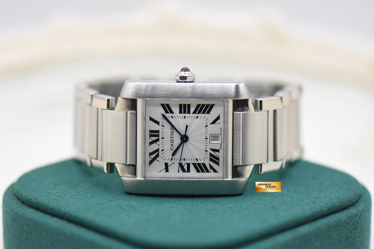 CARTIER TANK FRANCAISE LARGE STEEL IN BRACELET AUTOMATIC W51002Q3 (MINT)