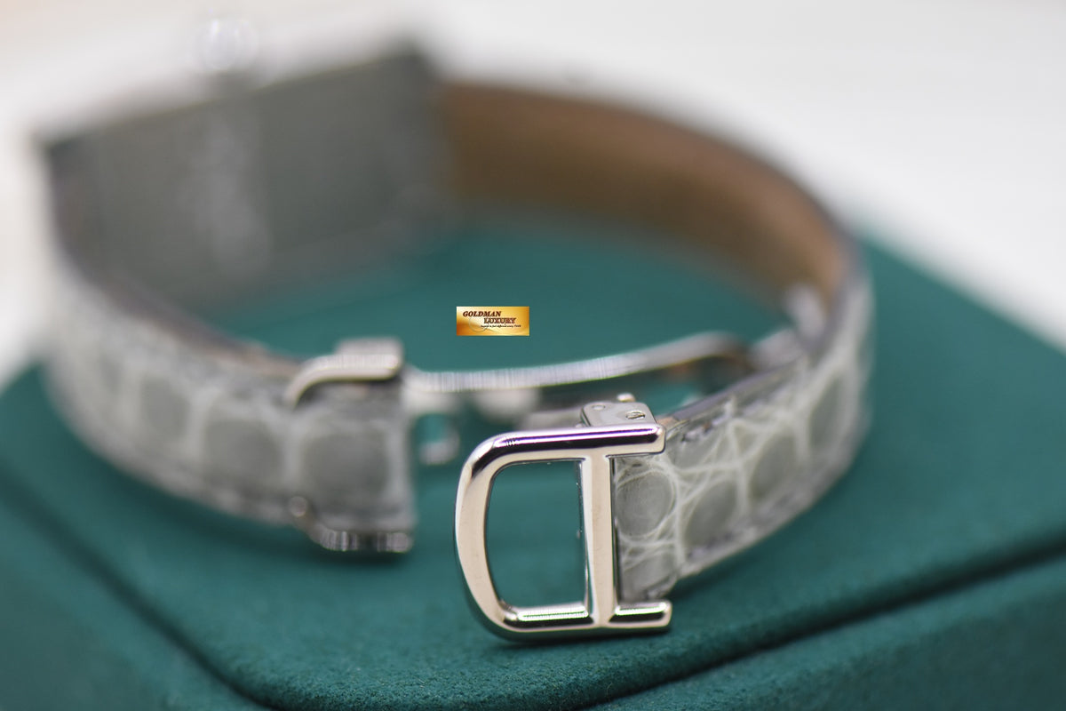 CARTIER TANK AMERICAINE LADIES DIAMONDS WHITE GOLD QUARTZ WB701851 (MINT)