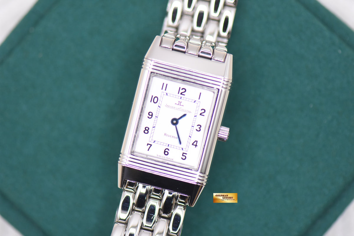 JLC REVERSO LADIES MONOFACE STEEL IN BEADED BRACELET MANUAL 260.880.862 (MINT)