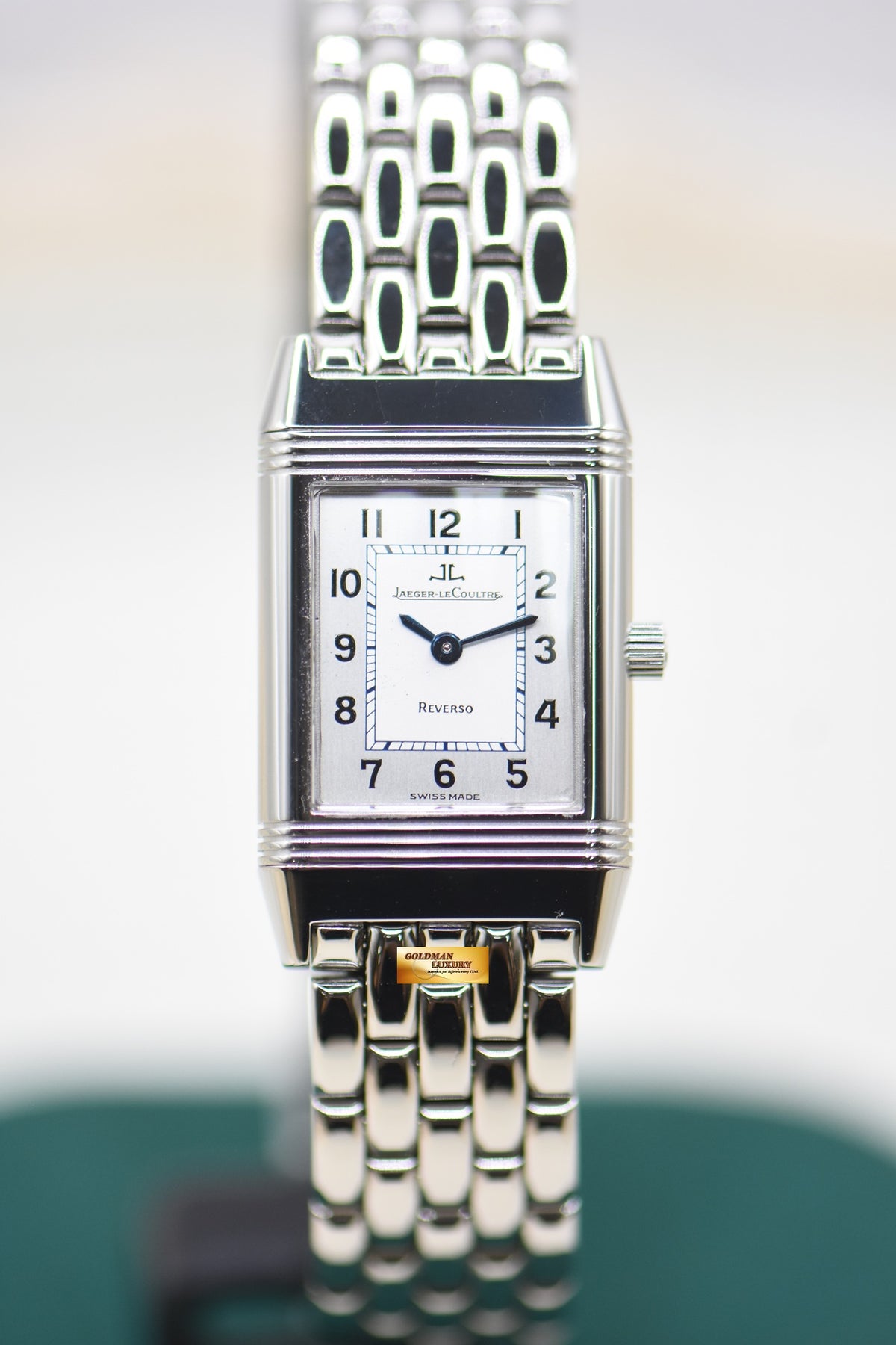 JLC REVERSO LADIES MONOFACE STEEL IN BEADED BRACELET MANUAL 260.880.862 (MINT)