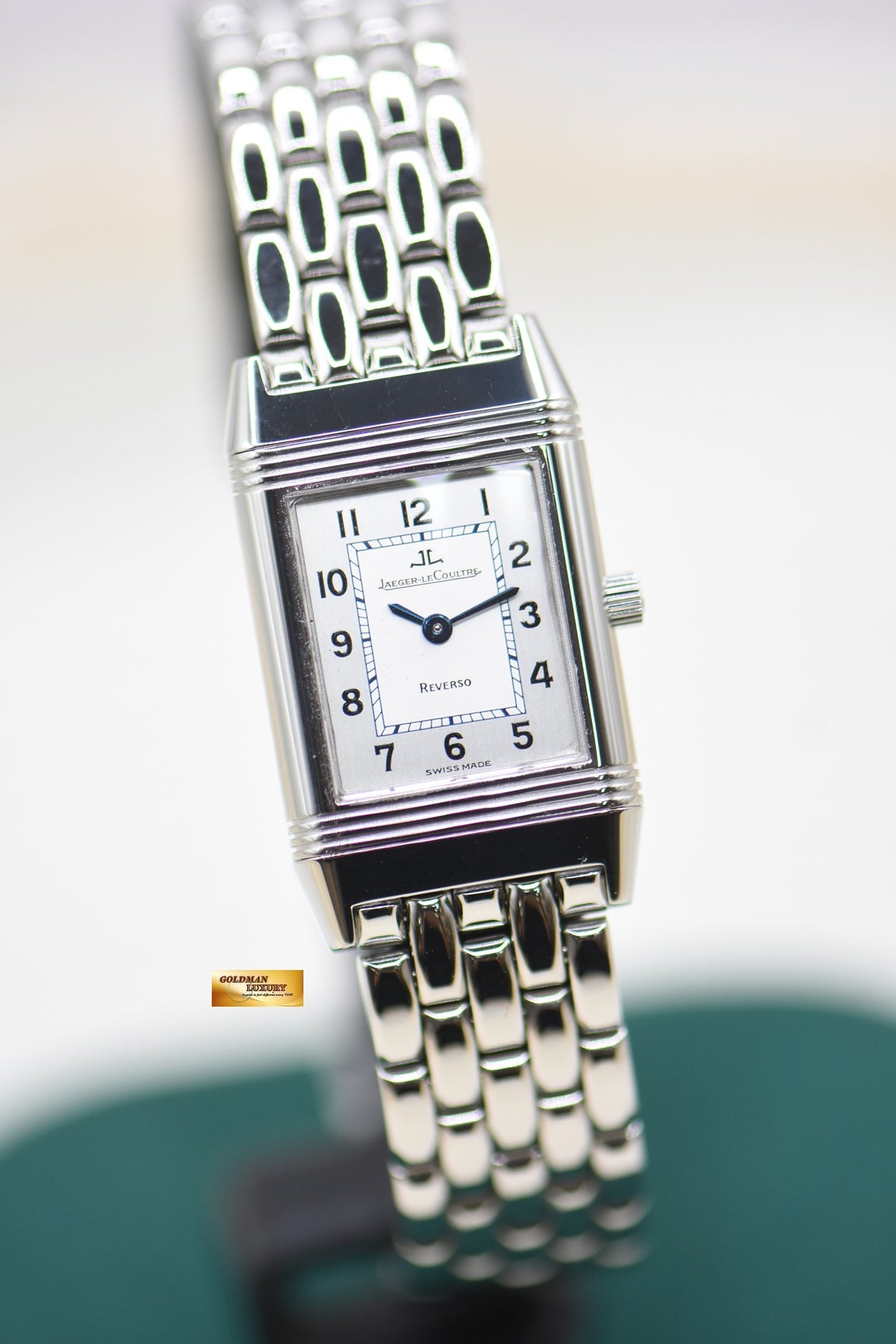JLC REVERSO LADIES MONOFACE STEEL IN BEADED BRACELET MANUAL 260.880.862 (MINT)