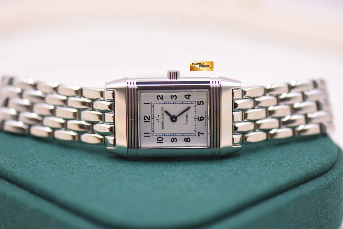 JLC REVERSO LADIES MONOFACE STEEL IN BEADED BRACELET MANUAL 260.880.862 (MINT)