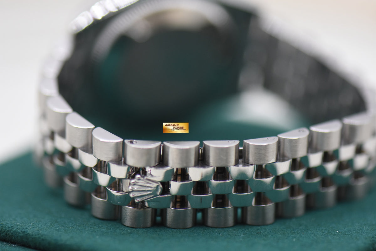 ROLEX OYSTER DATEJUST 31mm STEEL IN JUBILEE BRACELET BLACK DIAMOND DIAL 178274 (MINT)