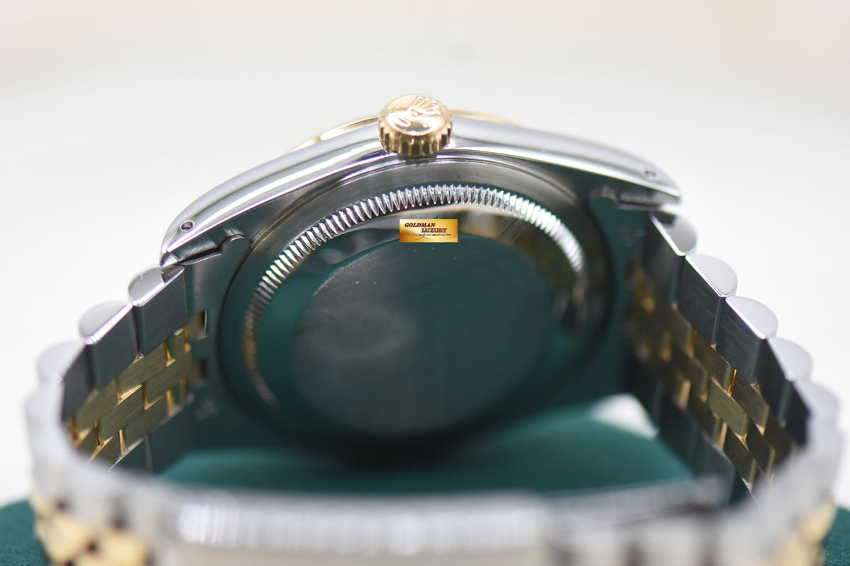 [SOLD] ROLEX OYSTER DATEJUST 36mm HALF -GOLD IN JUBILEE BRACELET BLUE VIGNETTE DIAMOND DIAL 16233 (MINT)