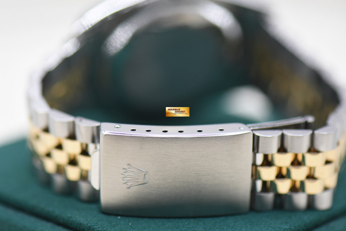 [SOLD] ROLEX OYSTER DATEJUST 36mm HALF -GOLD IN JUBILEE BRACELET BLUE VIGNETTE DIAMOND DIAL 16233 (MINT)