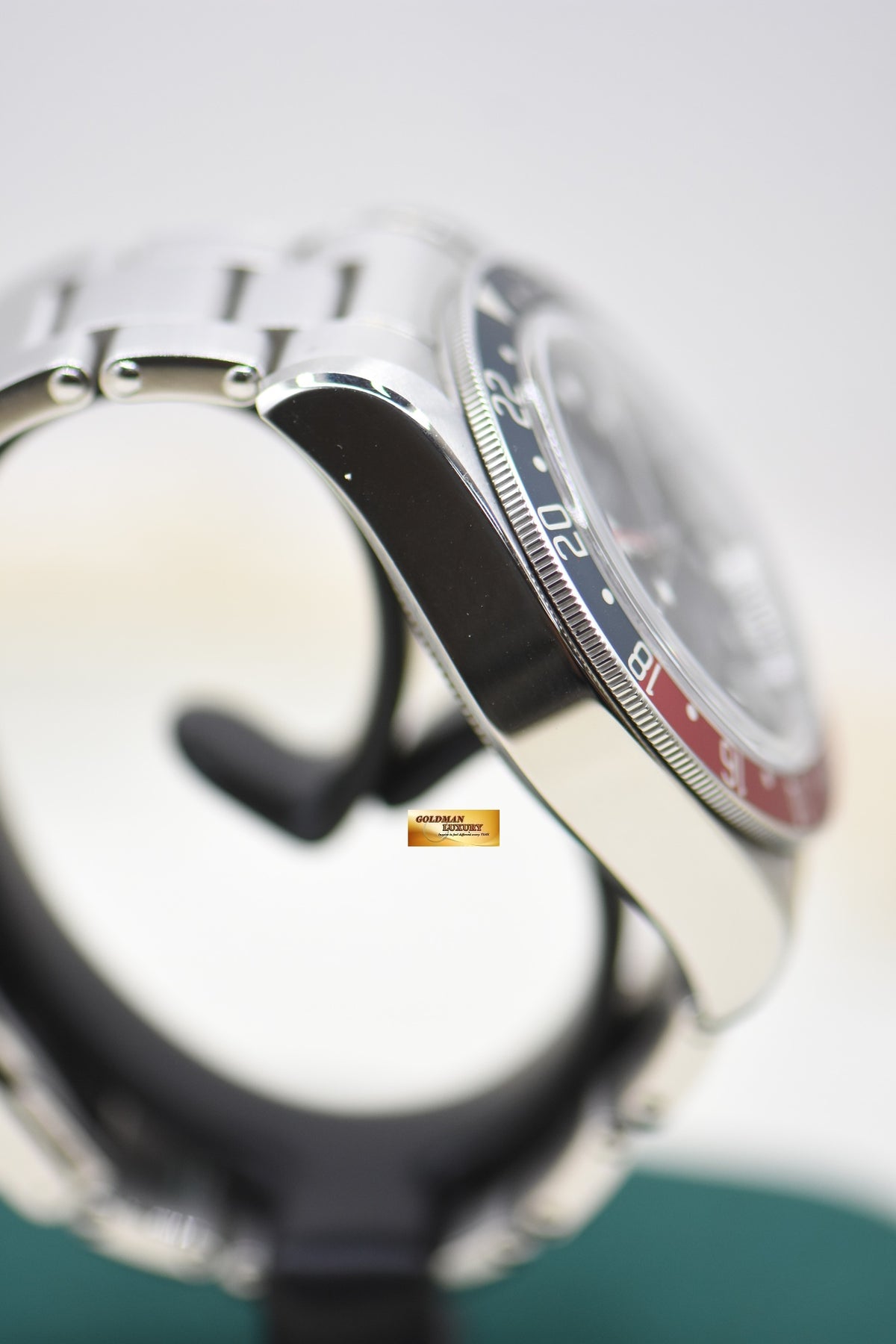 [SOLD] TUDOR BLACK BAY GMT PEPSI RED / BLUE 41mm BLACK DIAL STEEL IN RIVETED BRACELET 79830RB AUTOMATIC (MINT)