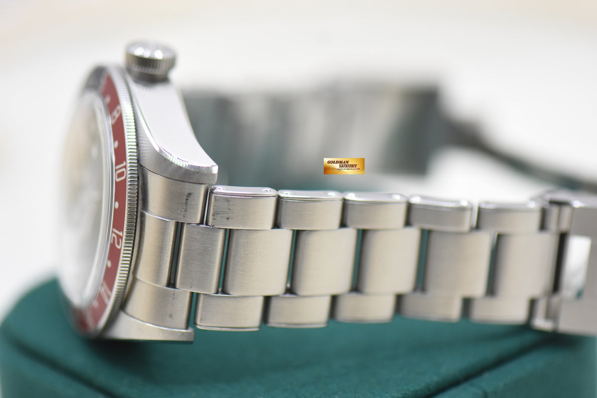 [SOLD] TUDOR BLACK BAY GMT PEPSI RED / BLUE 41mm BLACK DIAL STEEL IN RIVETED BRACELET 79830RB AUTOMATIC (MINT)