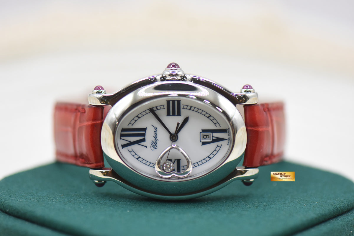 CHOPARD HAPPY SPORT OVAL STEEL DIAMOND HEART QUARTZ 278937 (MINT)