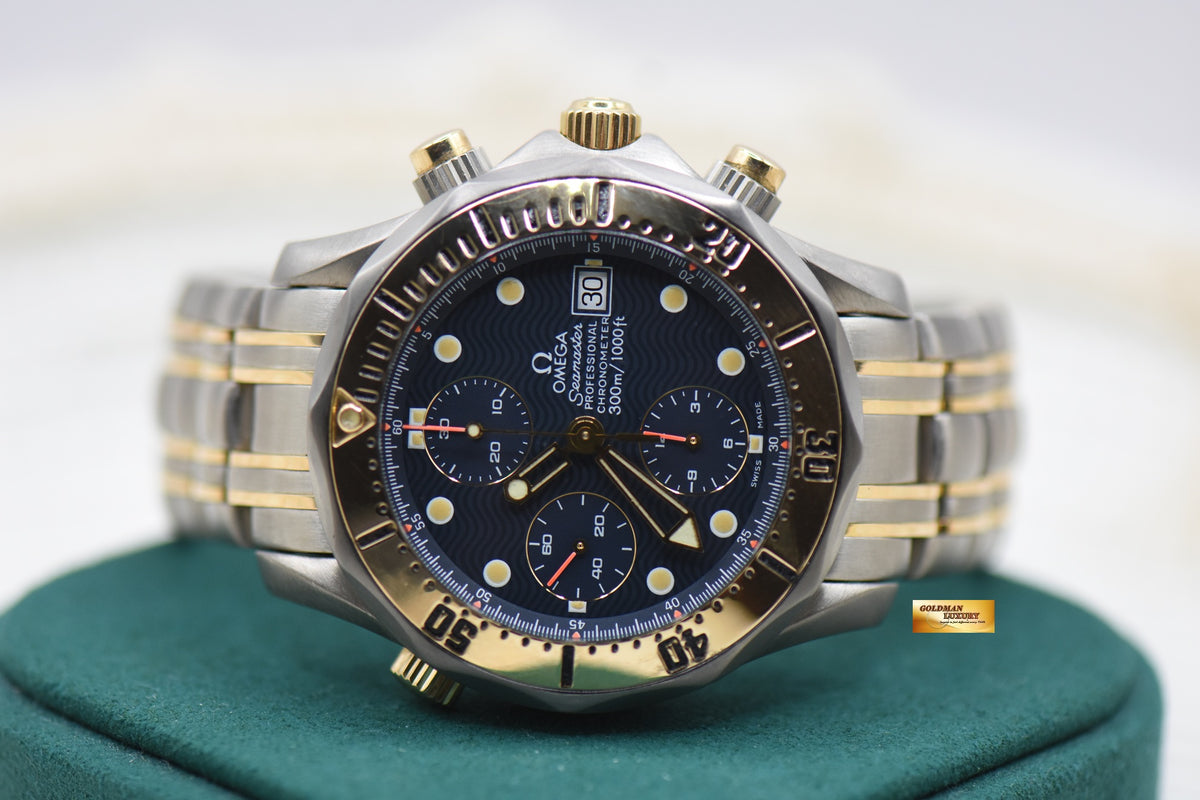 OMEGA SEAMASTER DIVER 300m CHRONO DIVER 41.5mm TITANIUM / GOLD BLUE 2297.8000 (MINT)