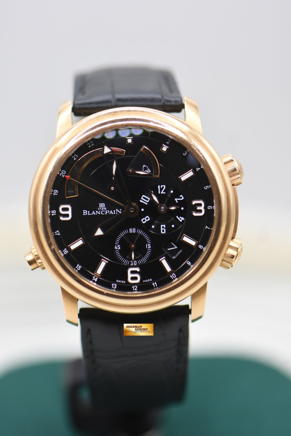BLANCPAIN LEMAN REVEIL ALARM 40mm ROSE GOLD IN STRAP AUTOMATIC 2841-36B30-64B (MINT)